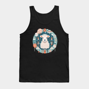 Sheep in Ornament, Love Farm Animals Tank Top